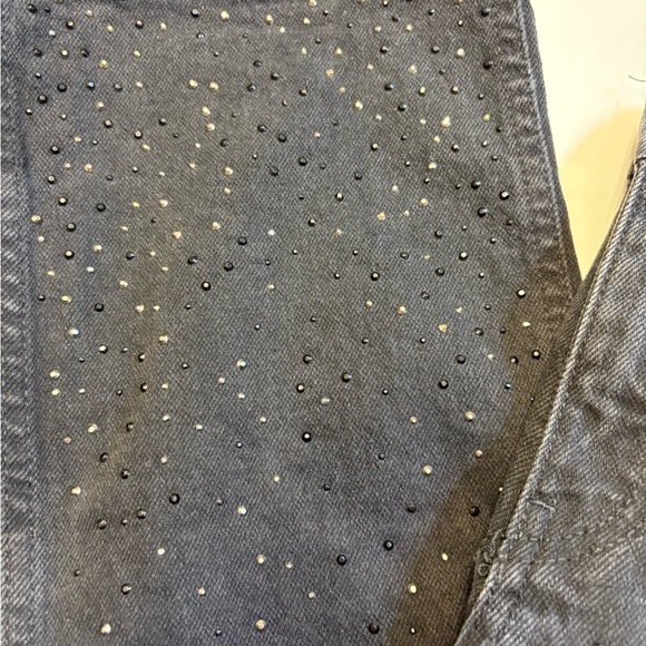 Zara girls black sparkle high rise straight leg denim jeans size 11-12 - Picture 3 of 10